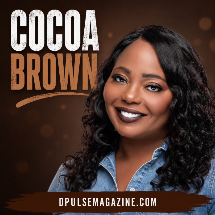 Cocoa Brown smiling portrait for biography article