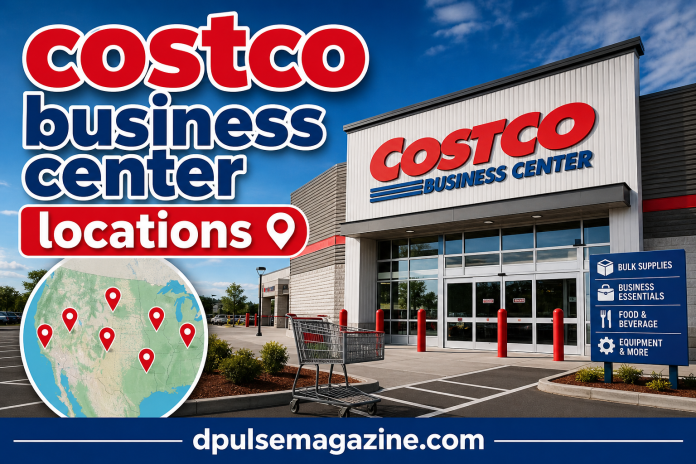 Costco business center locations map and warehouse exterior view