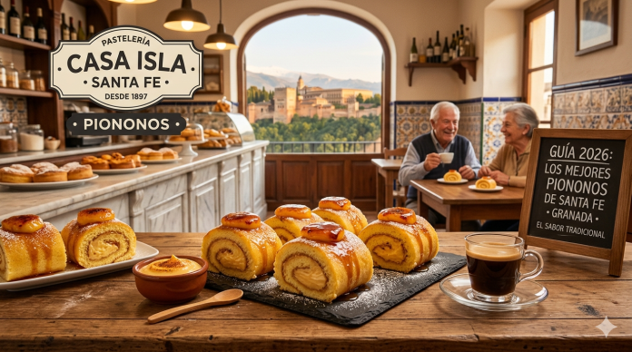 Authentic piononos de Santa Fe pastry from Granada Spain with caramelized cream topping